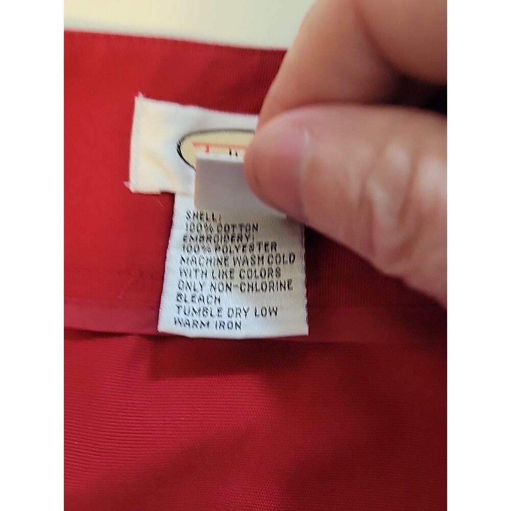 Talbots Cotton Red Geometric Embroidered Side Zip A Line Skirt Women's Plus 16 - Picture 12 of 12